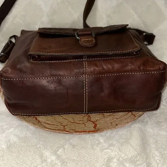 Rare Jack Georges Medium Brown Genuine Leather Vintage Messenger Crossbody Bag